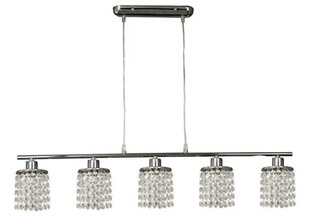 Lampa wisząca Royal 5x40W G9  chrom+kryształki