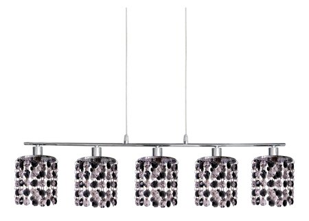 Lampa wisząca Royal 5x40W G9  chrom+kryształki czarne