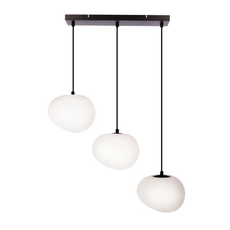 Lampa wisząca STONES czarny 20cm 3x40W  E27 klosz biały