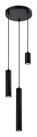 Lampa wisząca Tubo czarny talerz 3x25W  GU10 klosz mix czarny