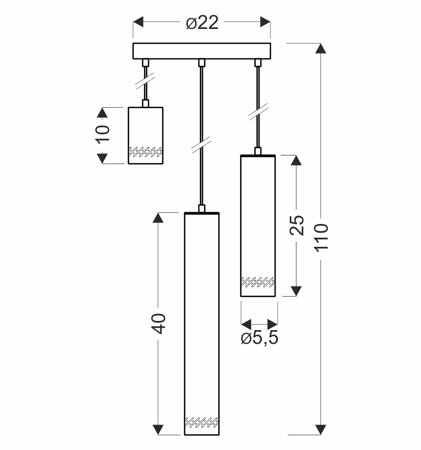 Lampa wisząca Tubo czarny talerz 3x25W  GU10 klosz mix drewniany