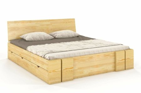 Łóżko sosnowe Vestre Maxi &z 4 szufladami 140x220