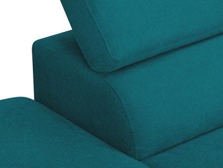 Narożnik z funkcją spania Apollon Turquoise Structured Fabric lewostronny