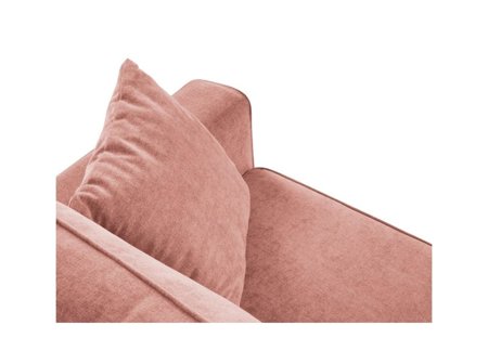 Narożnik z funkcją spania Dunas Pink Structured Fabric lewostronny