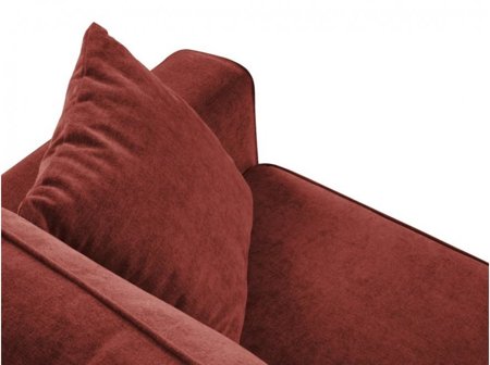 Narożnik z funkcją spania Dunas Red Structured Fabric lewostronny