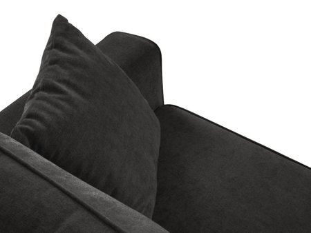 Narożnik z funkcją spania Fano Black Structured Fabric lewostronny