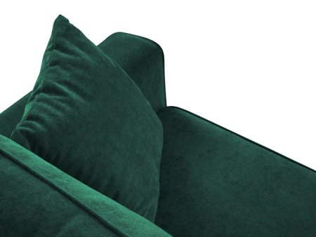 Narożnik z funkcją spania Fano Bottle Green Structured Fabric lewostronny