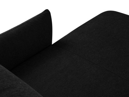 Narożnik z funkcją spania Venezia Black Structured Fabric prawostronny