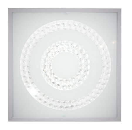 Plafon Lux 29x29 16W LED 6500K satyna  podwójny ring