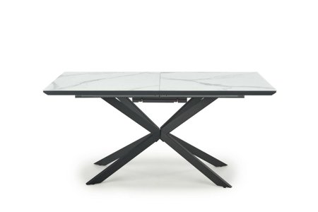 Stół Crosser rozkładany, biały marmur/szary