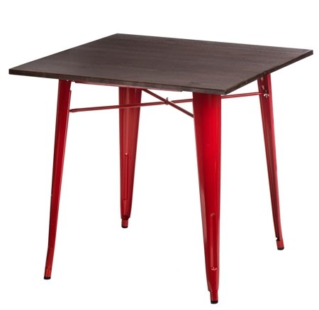 Stół Paris Wood sosna orzech/czerwony metalowy