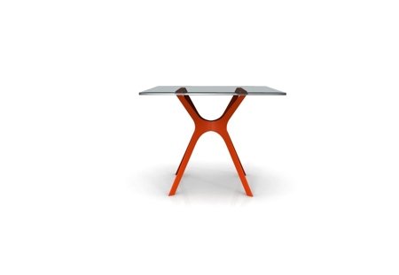 Stół Vela 120x80 czerwona podstawa nowoczesny
