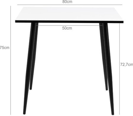 Stół Wilma biały/czarny 80x80 nowoczesny