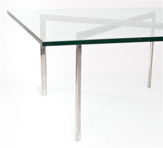 Stolik BA1 inspirowany Barcelona Table srebrny
