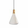 Lampa wisząca NORDIC WOODY biało drewniana 25 cm